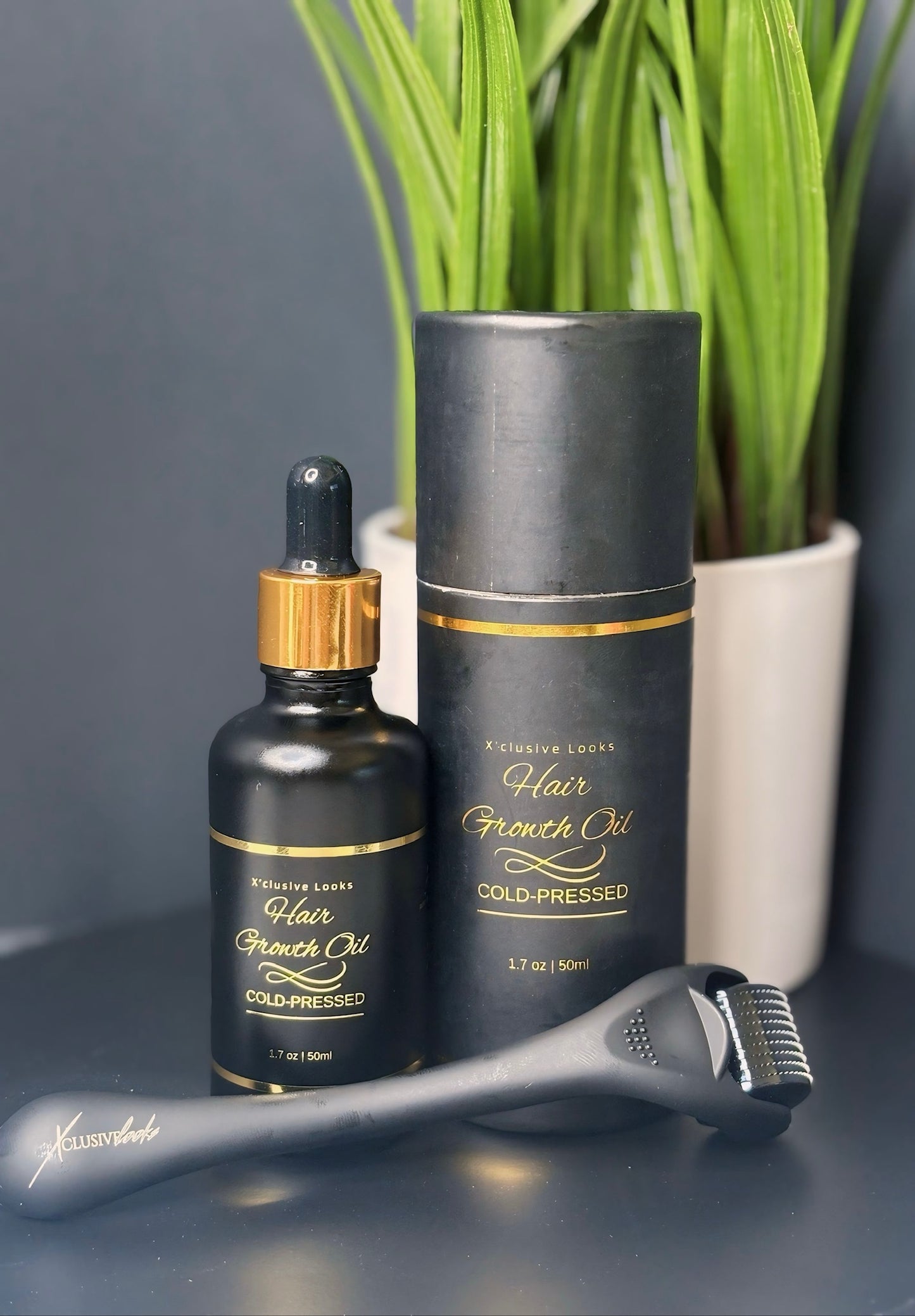 Beard Growth Support Kit – Oil + Derma Roller