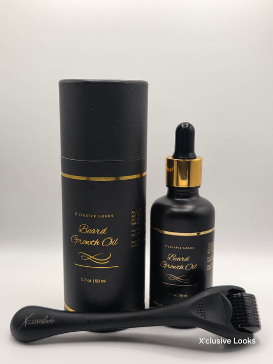 Beard Growth Support Kit – Oil + Derma  Roller